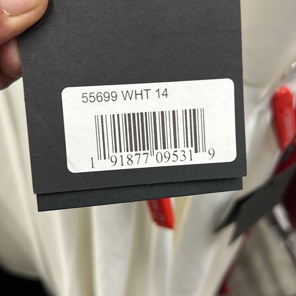 Mac Duggal 55699 HIGH NECK CAP SLEEVE TEA LENGTH DRESS - Picture 8 of 9